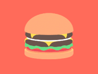 吃 汉堡 胡子男 动画