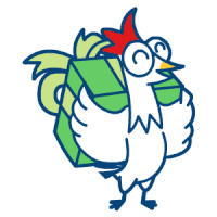 大公鸡 抱礼物 可爱 欢乐