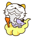 卡通 猫咪 云朵  黄色