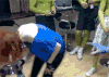 美女 旋转 搞笑 摔倒 疼痛