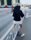 马路 护栏 骑跳 搞笑