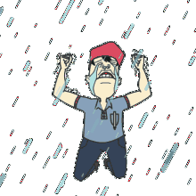 动漫 老男人 哭泣 下雨