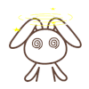 卡通 兔子 晕了 星星