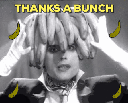 THANKS A BUNCH 香蕉 手势 白手套