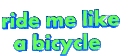性别 易懂的 引用 自行车 animatedtext 骑 像骑自行车一样骑我