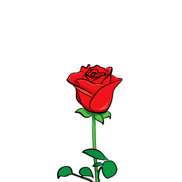 玫瑰花 表白 情侣 拥抱 插画