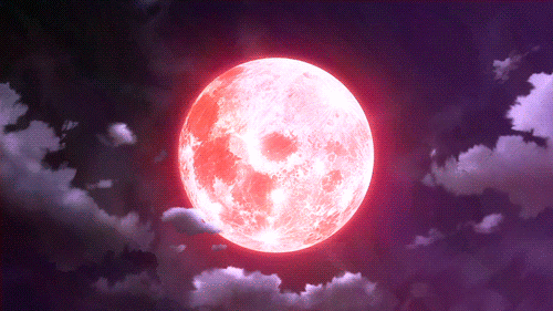 晚上 night scenery 红月亮