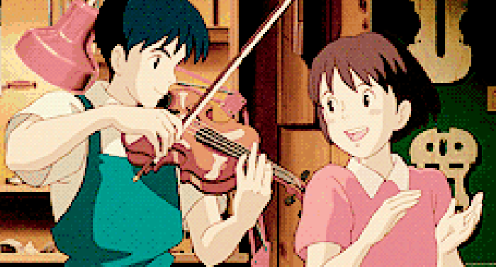小提琴 拍手 高兴 宫崎骏 动漫