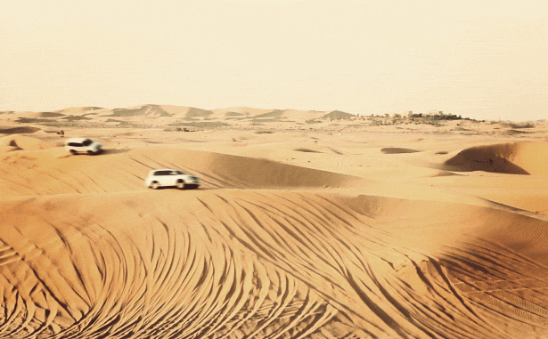 沙漠 一望无际 干旱 风景 车子