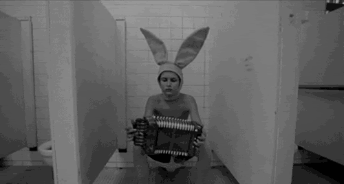 兔子 黑白 cosplay 手风琴 厕所