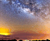 山 夕阳 星空 流星 星云 景观 天文学 mountains nature