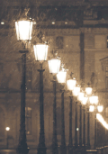 夜晚 灯光 下雪 夜晚