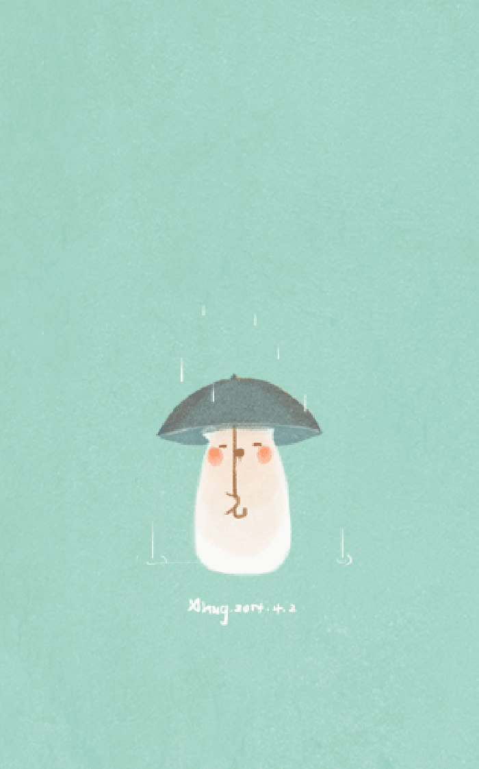 下雨 撑伞 可爱 萌萌哒 搞笑