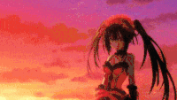 卡通 长发 美少女 白云
