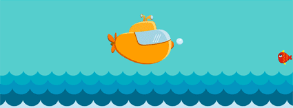 卡通 可爱 小鱼 潜水艇
