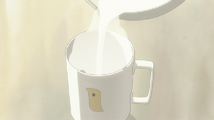 杯子 牛奶 热气 二次元