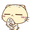 小猫 吃鱼 开心 脸红