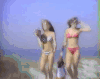 美女 性感 大海 惊讶