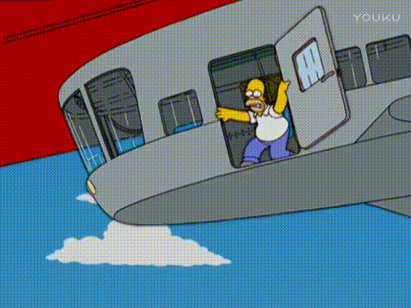 辛普森一家 霍默 美国动画 飞机 跳下 空中