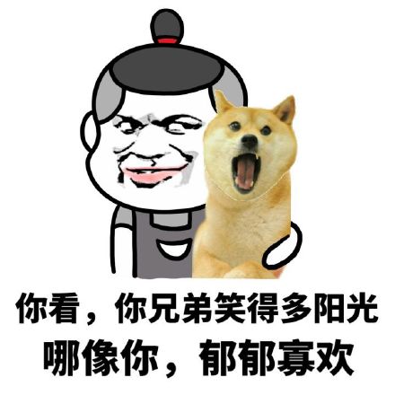 小黃狗 兄弟笑得陽(yáng)光 郁郁寡歡 斗圖 搞笑 猥瑣