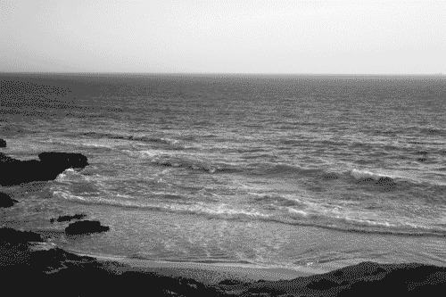 大海 浪花 黑白 美景