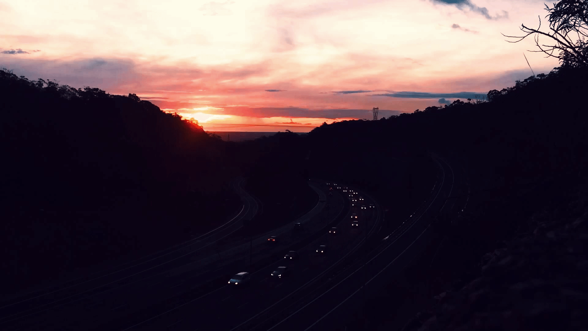 日落 sunset 延时摄影 澳大利亚阿德莱德 黄昏 车流