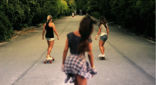 滑板 skateboarding 尤物 腿玩 年 美女