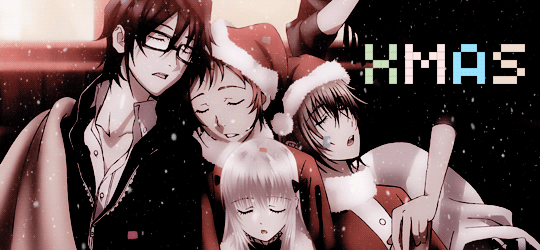 圣诞 睡着 四人 动漫