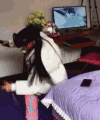美女 游戏机 玩耍 搞笑