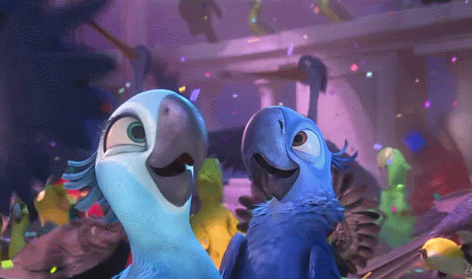 动物 动画 布鲁 撩 电影 萌 表情包 里约大冒险2 鹦鹉