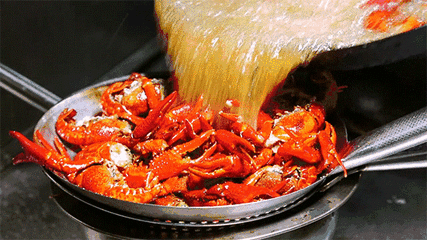 美食 红烧小龙虾 小龙虾 油锅