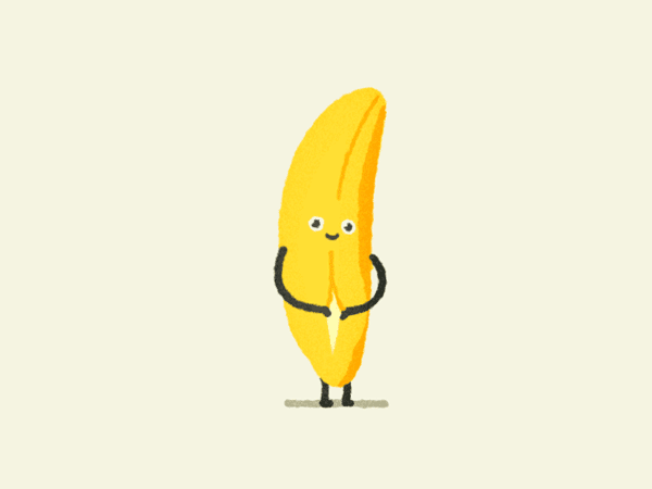 香蕉 搞笑 扒开合上 眨眼睛