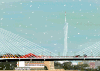 建筑 雪 桥 小蛮腰