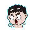 小男孩 卡通 搞笑 流汗