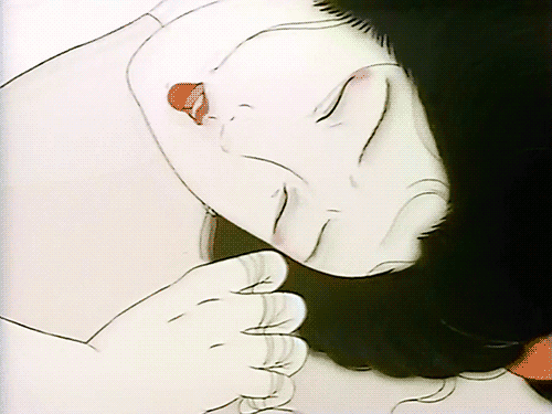 日本动漫 年轻女子 睡觉 唯美