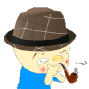 卡通 帽子 红脸蛋 烟斗