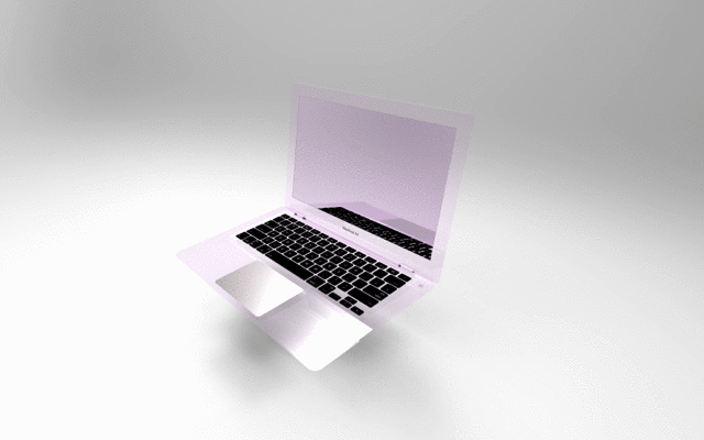 三维 笔记本电脑 苹果 转圈