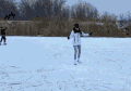 雪地 滑雪 摔跤 搞笑