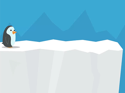 动画企鹅冰天雪地