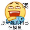 emoji 小黄脸 原来是我自己在摸鱼 哦 搞怪 逗