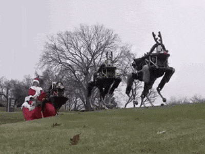 机器 草地 驯鹿 搞笑 圣诞老人