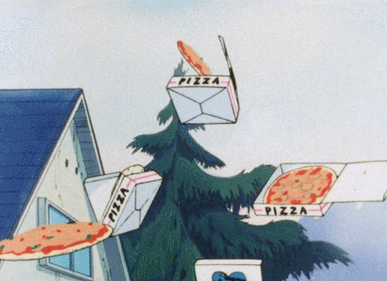 披萨 pizza food 飞 卡通 天空