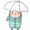 下雨 寒冷 雨伞 萌萌哒