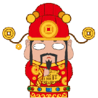 财神爷 眼神 钱币 可爱
