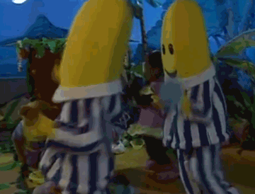 香蕉 香蕉穿着睡衣 欢呼 好玩
