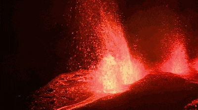 火山 喷火 红色 恐怖