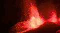 火山 喷火 红色 恐怖