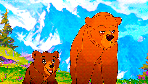 两只熊并排走的表情包图片