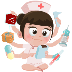 护士 可爱 注射器 药丸