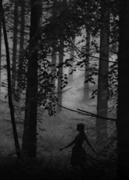 森林黑暗女孩走动gif动图
